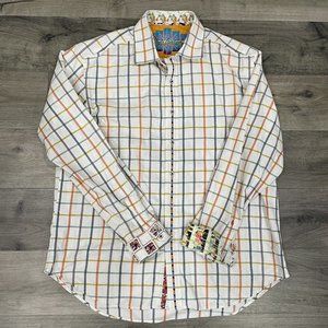 Robert Graham Mens Size XL Long Sleeve Button Up Front Shirt Flip Cuff EUC